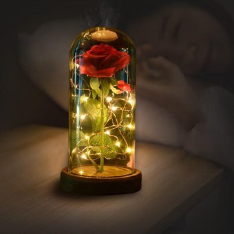 Исправная, отклеены игрушки можно приклеить  Роза в колбе с LED подсветкой (маленькая)