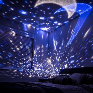 Ночник-проектор звездного неба вращающийся Star master, круглый ночник, проектор, круглый ночник, стар мастер Фиолетовый