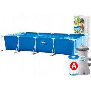 Каркасный семейный прямоугольный бассейн Intex "Mini Frame Pool" 28274 7127л