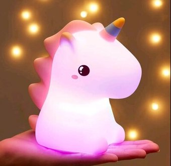 Детский силиконовый ночник светильник лампа единорог RGB LOSSO Unicorn Original