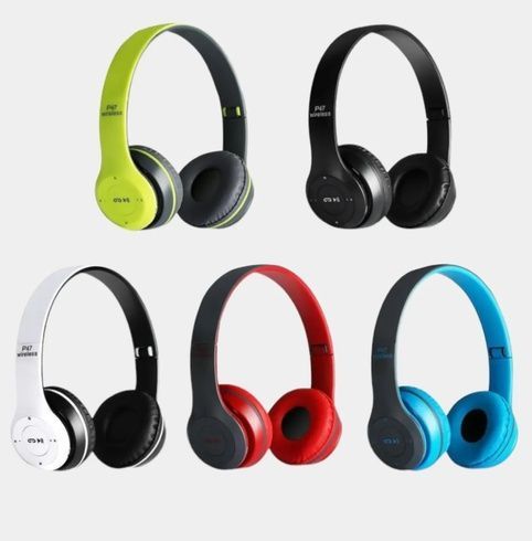 Розірвана коробка Бездротові білі Навушники Wireless P-47 Bluetooth + MicroSD + FM Радіо