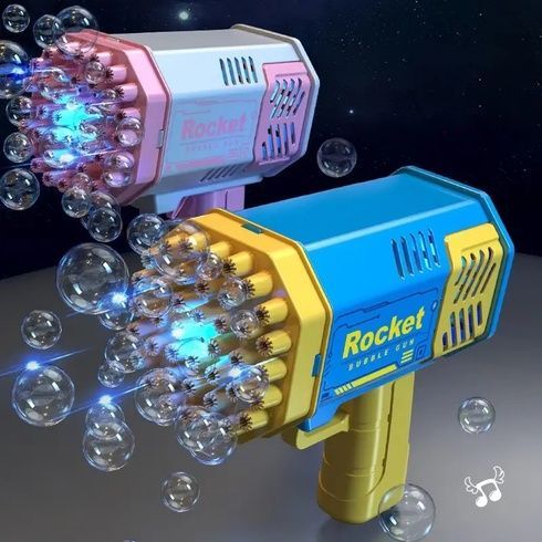 Rocket аккумуляторный Пистолет мыльных пузырей розовый