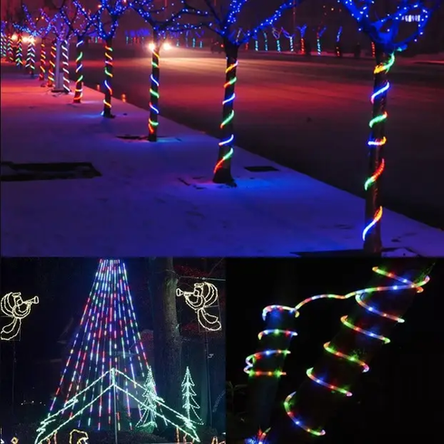 Светодиодная гирлянда "Трубка" 20м 200 LED солнечная батарея, разноцветная