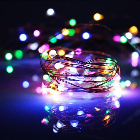 Гирлянда нить Роса от USB, 50м, 500LED  МУЛЬТИК / Светодиодная новогодняя гирлянда