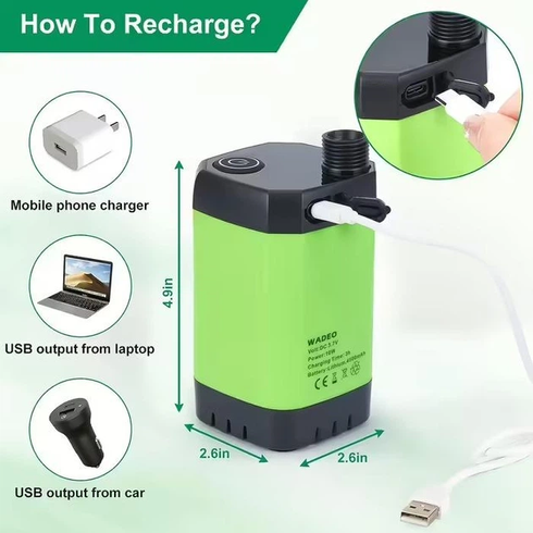 Портативний душ із електричним насосом Lixada 9000 mAh з насосом