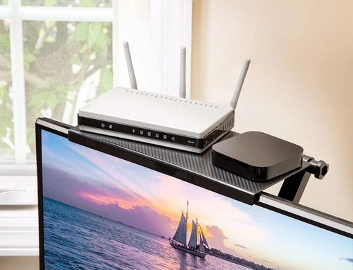 Регульована полиця для телевізора Screen Top Shelf, Черный
