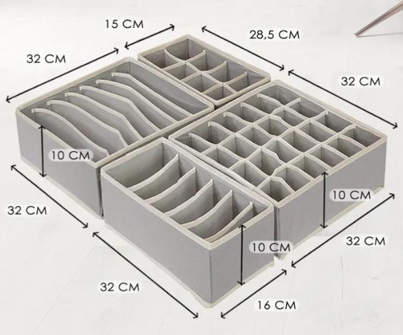 Органайзер для вещей XL-1090 4шт 32х32х10 см