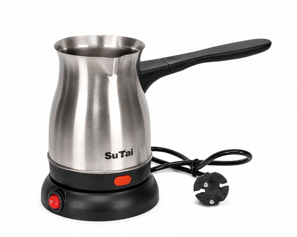 Кофеварка электрическая SuTai ST-138 / Турка на подставке 0.8л / Электротурка 800W, Белый
