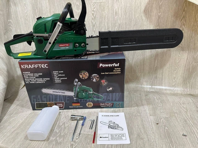 Бензопила ланцюгова 45см 6500Вт 9500 об/хв KRAFFTEC