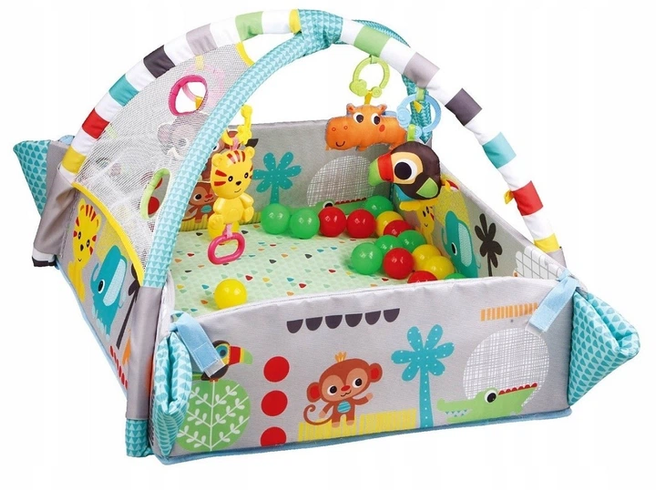 Ігровий килимок LEAN Toys 5в1 з кульками у подарунок / Килимок для розвитку X-647