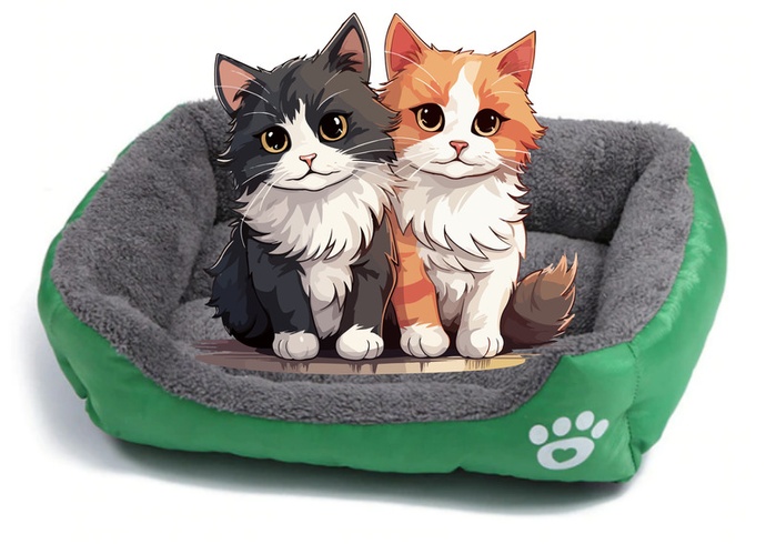 Лежанка - пуфик для кошек и собак розовая S(40*25)