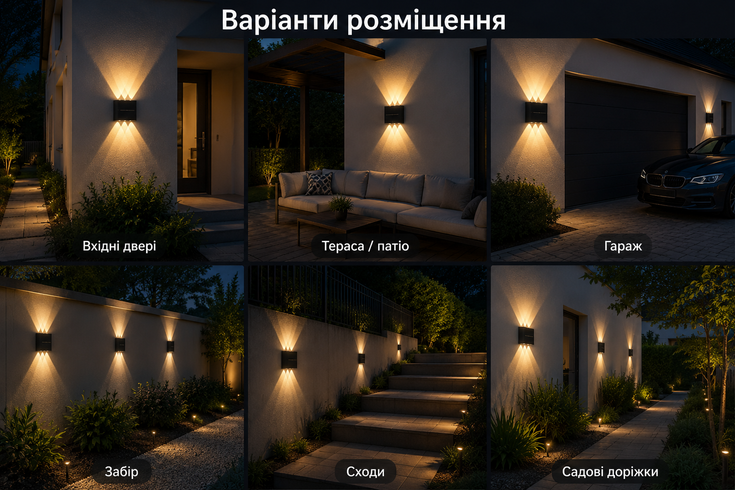 Світильник на сонячній батареї / Фасадний ліхтар 6 LED