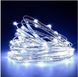 Новогодние гирлянды. Медная проволочная лампа 100LED 10м, (батар) Цвет белый Силиконовый провод (7108)