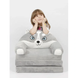 М'яке дитяче крісло плюшеве, м'яке крісло-ліжко для дітей Вовк Сірий