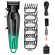 Аккумуляторная машинка для стрижки VGR V-662 GREEN, 7000 RPM, 6 насадок, LED дисплей