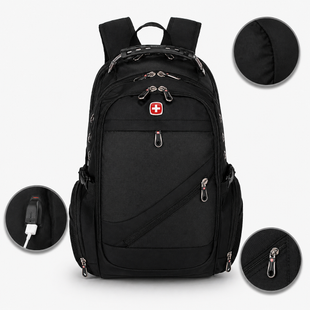 Рюкзак, швейцарський рюкзак, SwissGear 8810, рюкзак туристичний, рюкзак для ноутбука Чорний