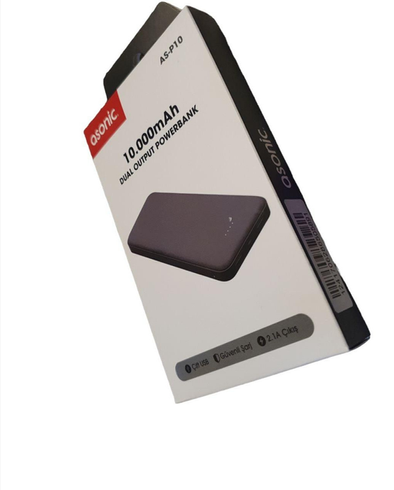 Павер банк, Power Bank 10000 mAh с индикатором заряда, Asonic P10 черный