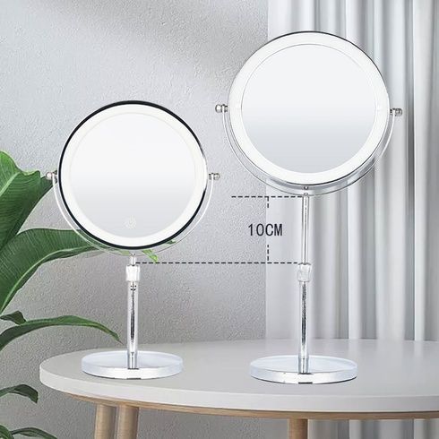 Двухстороннее зеркало для макияжа 8&Prime; с LED подсветкой увеличение 10X