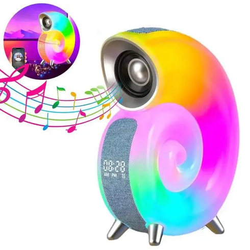 Бездротова розумна колонка нічник Равлик Conch Music Light 4 в 1 портативний RGB світильник з Bluetooth