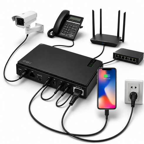 Источник бесперебойного питания UPS для роутера DC1018P 12000mAh MA440 / Бесперебойник ИБП для роутера