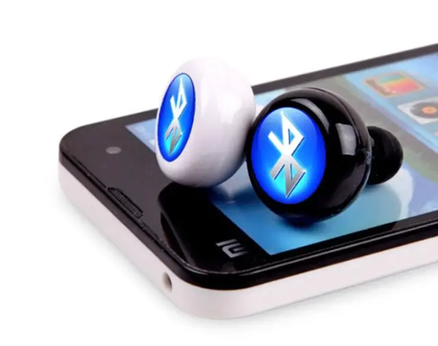 Беспроводные стерео наушники AirBeats Bluetooth mini 4.0 Stereo Headset White блютуз гарнитура, Чёрно - белый