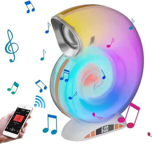 Бездротова розумна колонка нічник Равлик Conch Music Light 4 в 1 портативний RGB світильник з Bluetooth