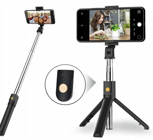 Монопод-трипод для селфи Selfie K22 + съемный Bluetooth пульт / палка селфи с треногой К22 (Черный)