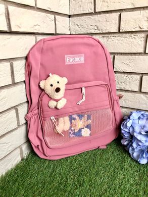 Шкільний з медведиком у кишені рюкзак стильний,спортивний,підлітковий рюкзак Блакитний
