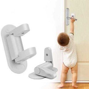 Дитячий замок блокатор на дверні та віконні ручки клямка Door Lever Lock обмежувач відчинення дверей, Білий