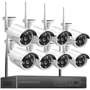 Комплект відеоспостереження 8 камери 5G WIFI KIT NVR Wi-Fi Набір з 8 шт, Білий