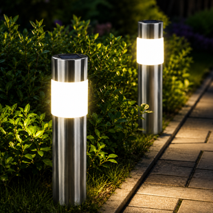 Светильники для газона Warm Solar Pillar Light / Светодиодный светильник на солнечной батарее / Уличные фонари-столбики Solar 2 шт