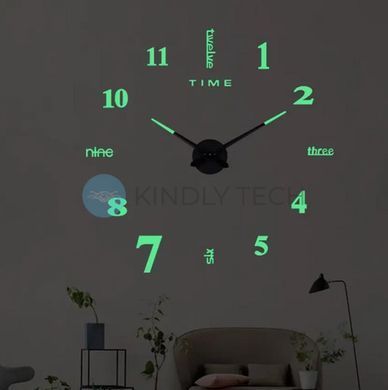 Большие настенные часы Horloge 3D DIY кварц 70 см, Серый