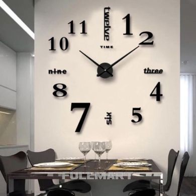 Большие настенные часы Horloge 3D DIY кварц 70 см, Серый
