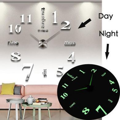 Большие настенные часы Horloge 3D DIY кварц 70 см, Серый