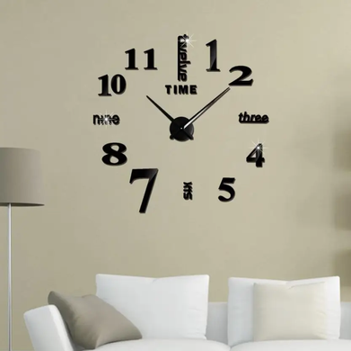 Большие настенные часы Horloge 3D DIY кварц 70 см, Серый