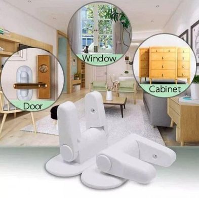 Детский замок блокиратор на дверные и оконные ручки защелка Door Lever Lock ограничитель открывания дверей, Белый