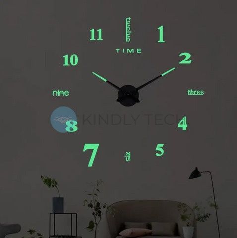 Большие настенные часы Horloge 3D DIY кварц 70 см, Серый
