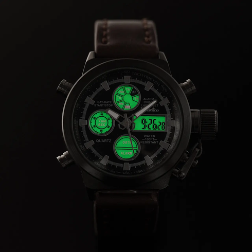 Наручний чоловічий годинник AMST Watch / Армійський чоловічий годинник з підсвічуванням вологостійкий