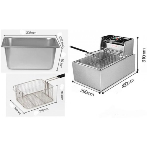 Фритюрниця професійна Dotvix Electric Fryer D-803 електрична 3200W 8L