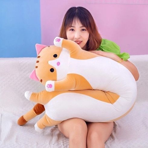 Мягкая Игрушка Кот Длинний Подушка Обнимашка 150см Коричневый