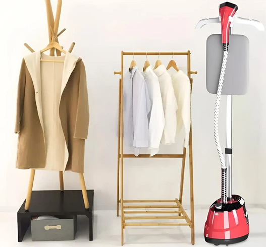 Вертикальний відпарювач для одягу Garment Steamer 2000W / Червона Парова праска для всіх видів тканини