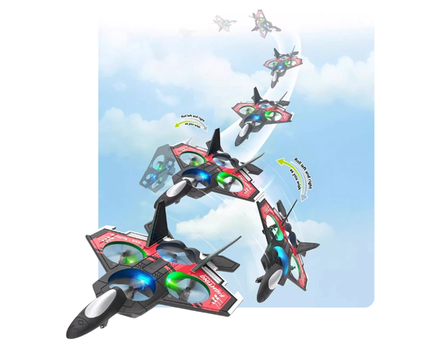 Радіокерований літак S98, винищувач, акробатика на 360&deg;, гіроскоп, протиударний, світлодіодні ліхтарі