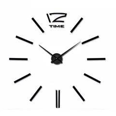 Большие настенные 3Д часы 3D часы DIY Clock 70-150см 004В (Палочки Черные)