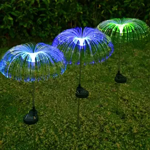 Вулична гірлянда-ліхтар на сонячній батареї Медуза RGB / Садовий ліхтар світильник Фонтан RGB 2шт