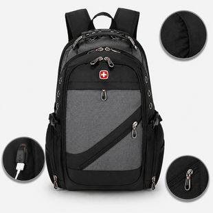 Рюкзак, швейцарский рюкзак, SwissGear 8810, туристический рюкзак, рюкзак для ноутбука Серый