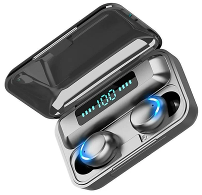 Навушники F9 TWS V5.0 Бездротові сенсорні Bluetooth з індикатором заряду чорні водонепроникні (NB-1), Черный