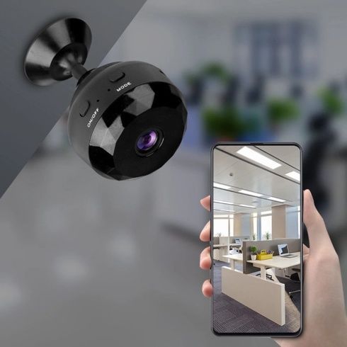Мини-камера видеонаблюдения с Wi Fi / Портативная камера с микрофоном / Беспроводная мини-камера с магнитным креплением