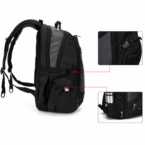 Рюкзак, швейцарський рюкзак, SwissGear 8810, рюкзак туристичний, рюкзак для ноутбука Сірий