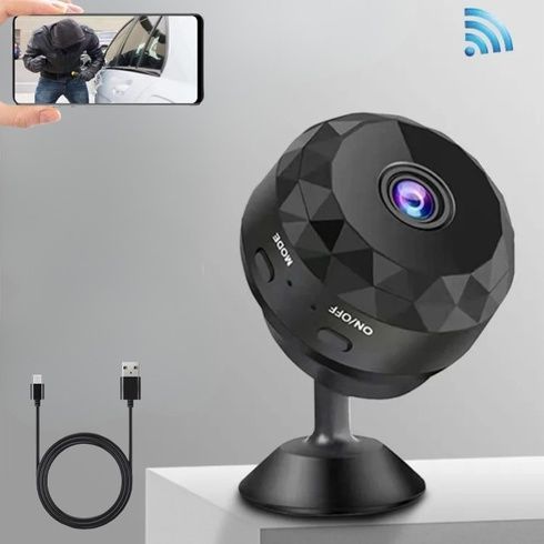 Мини-камера видеонаблюдения с Wi Fi / Портативная камера с микрофоном / Беспроводная мини-камера с магнитным креплением