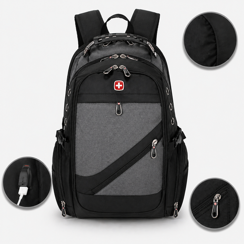 Рюкзак, швейцарський рюкзак, SwissGear 8810, рюкзак туристичний, рюкзак для ноутбука Сірий
